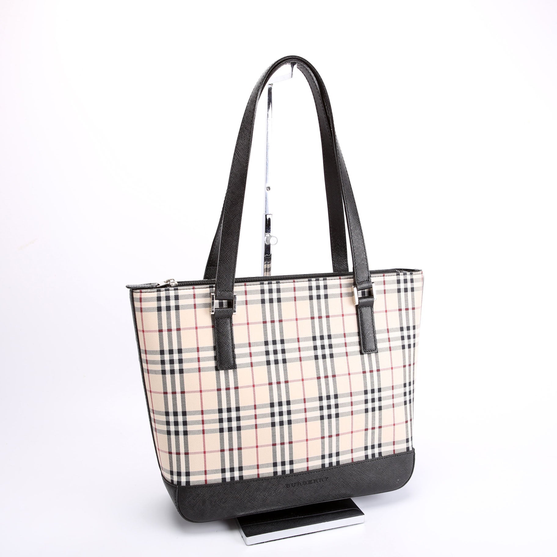 House Check Small Tote Multi/Black
