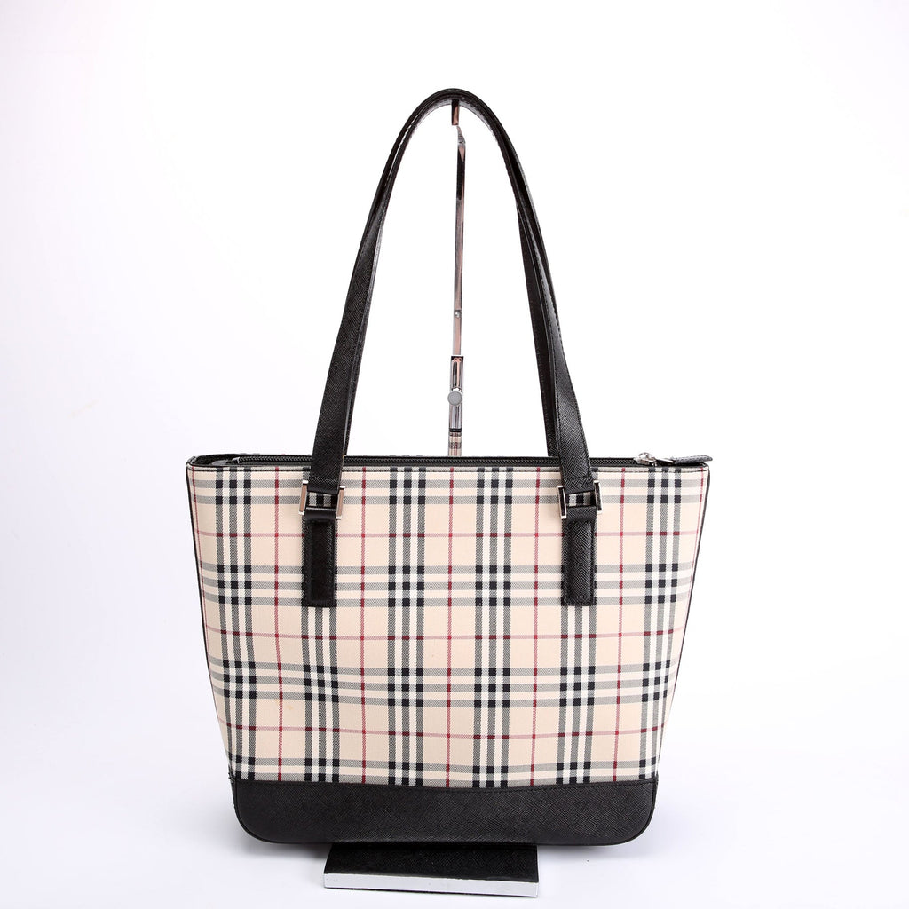 House Check Small Tote Multi/Black