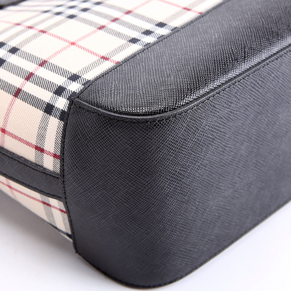 House Check Small Tote Multi/Black