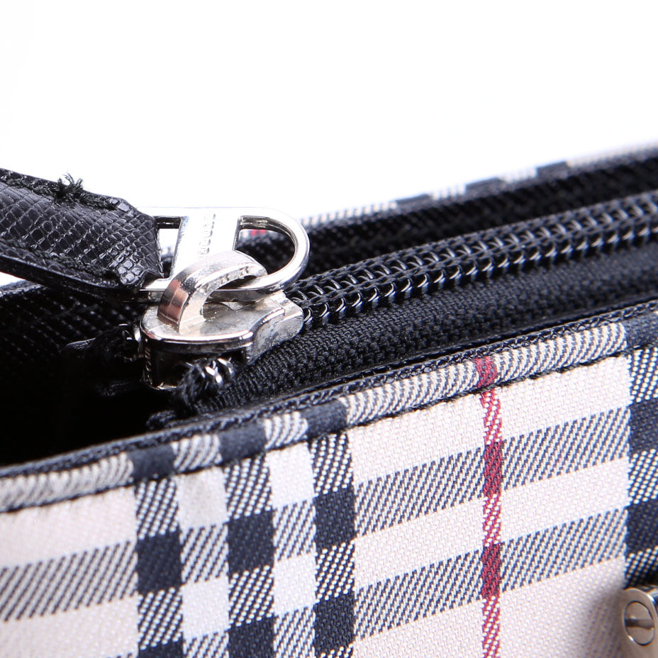 House Check Small Tote Multi/Black
