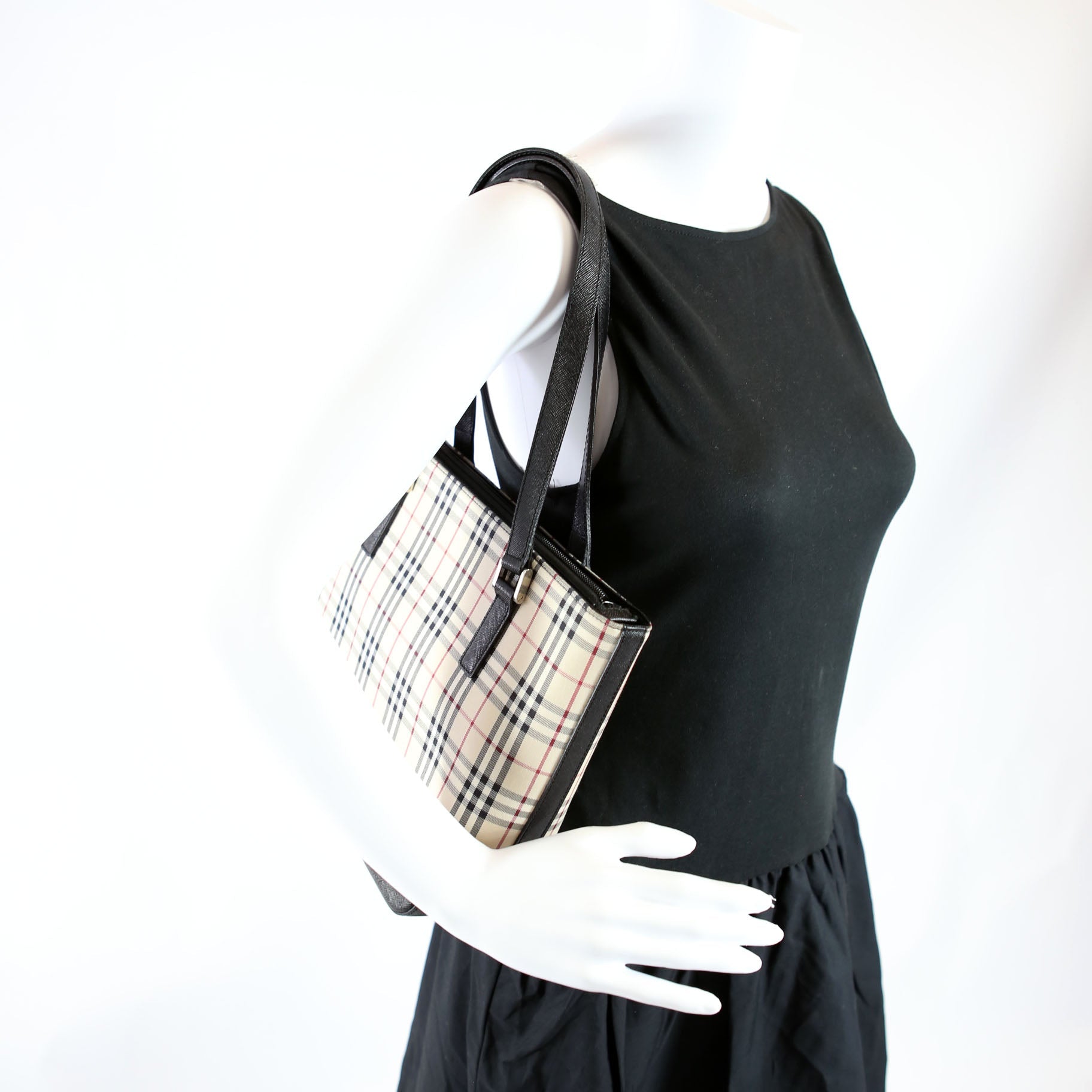 House Check Small Tote Multi/Black