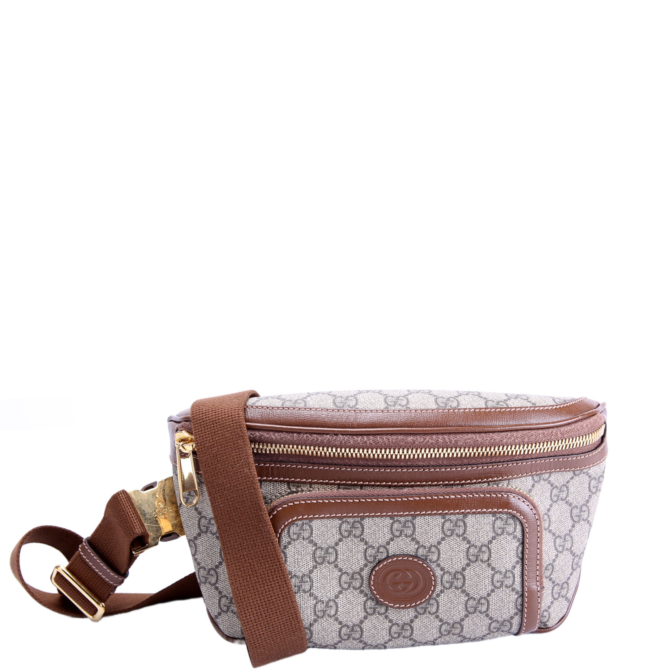 733240 GG Supreme Interlocking large Belt Bag Brown/Beige