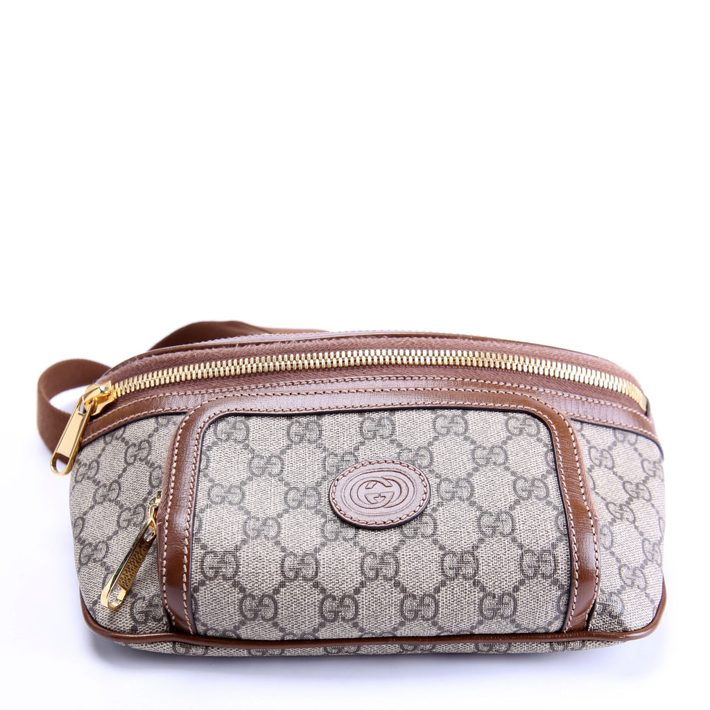 733240 GG Supreme Interlocking large Belt Bag Brown/Beige