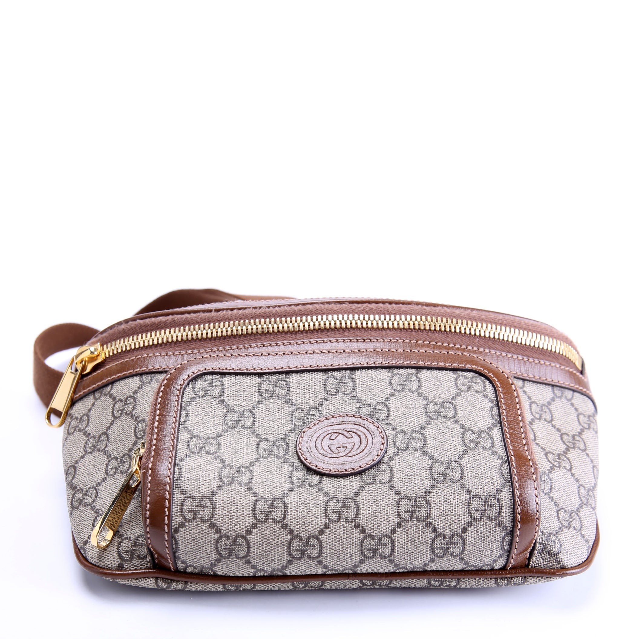 733240 GG Supreme Interlocking large Belt Bag Brown/Beige
