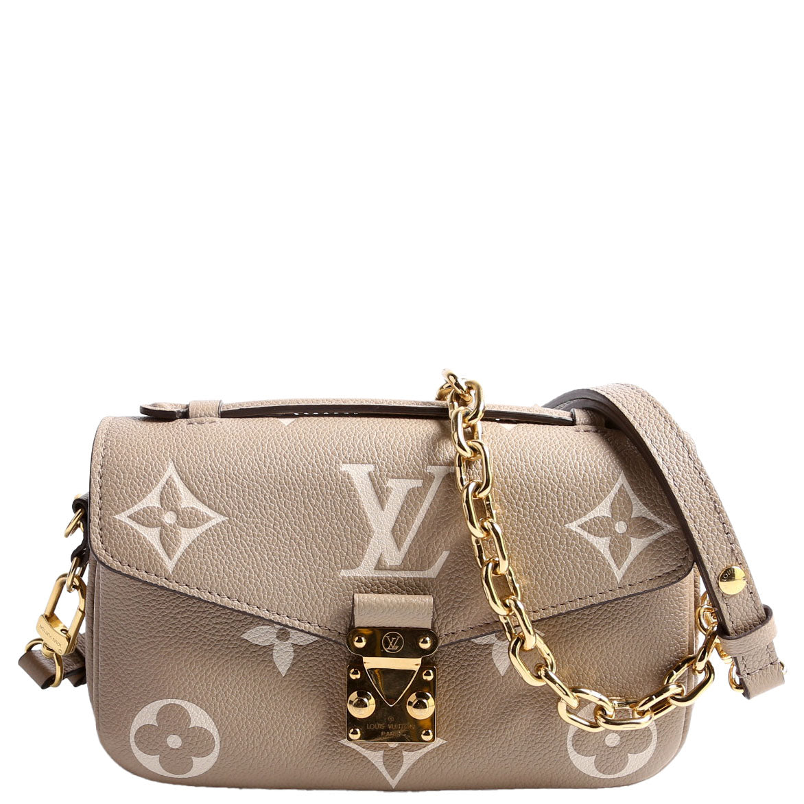 Pochette Metis East West Bicolor Empreinte Turtle Dove