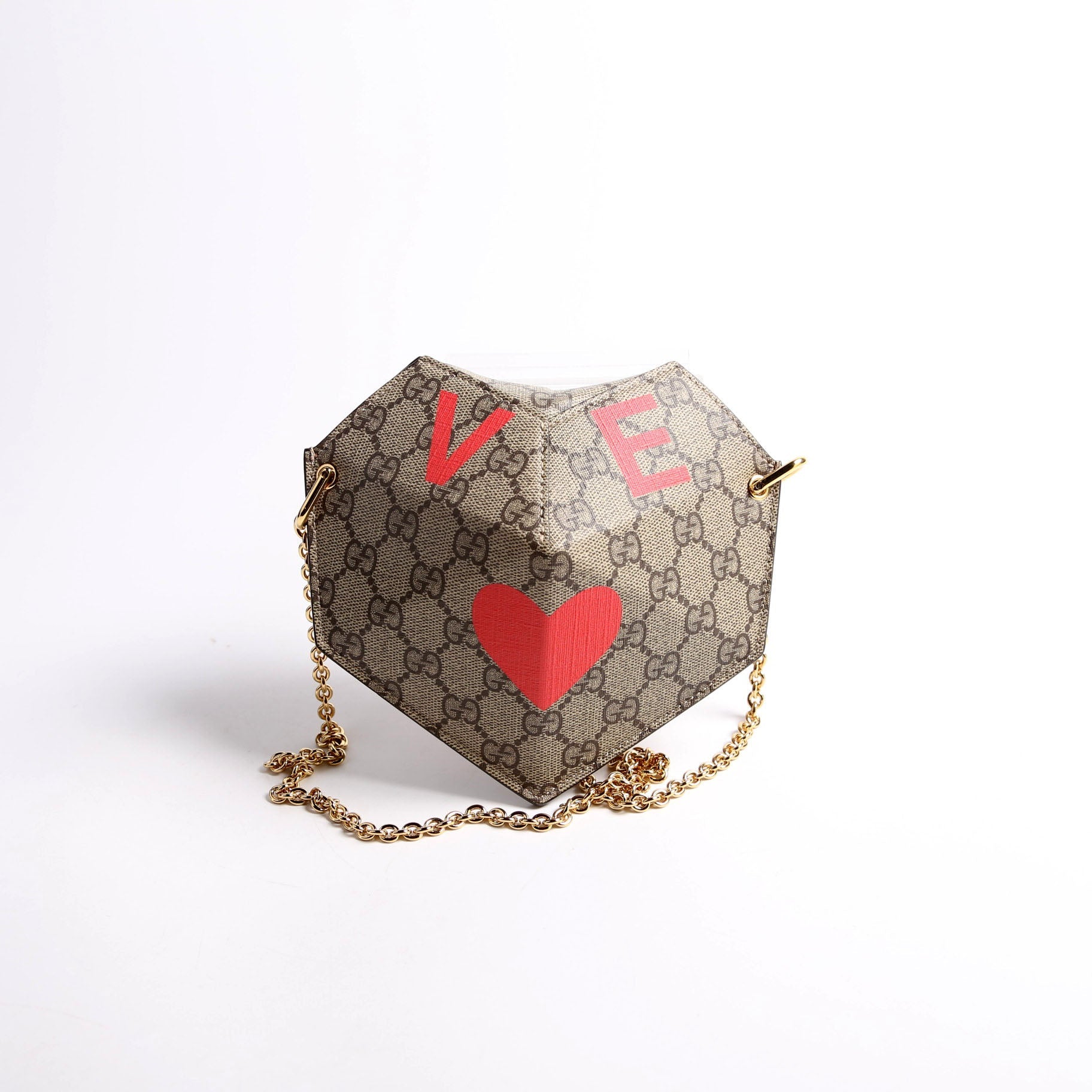GG Supreme Love Heart Mini Padlock Chain