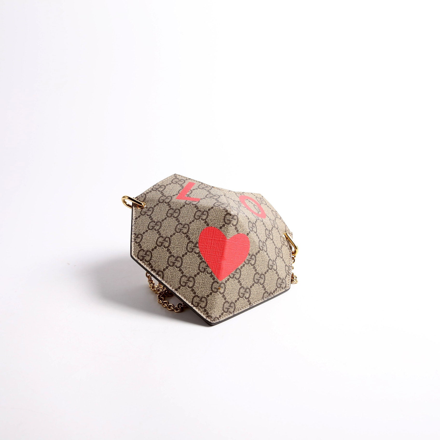 GG Supreme Love Heart Mini Padlock Chain