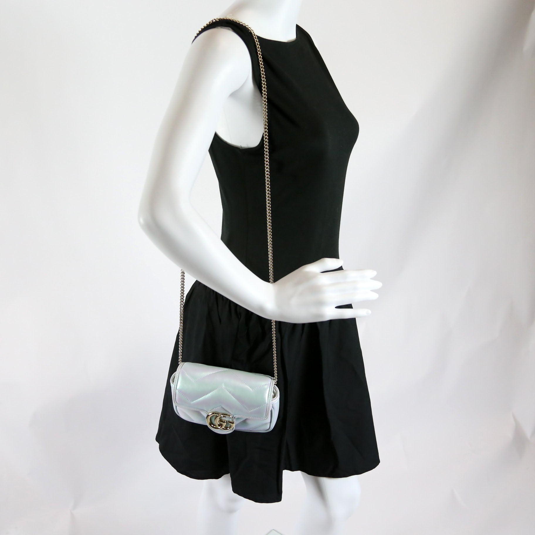 476433 Marmont Iridescent Leather Super Mini Flap