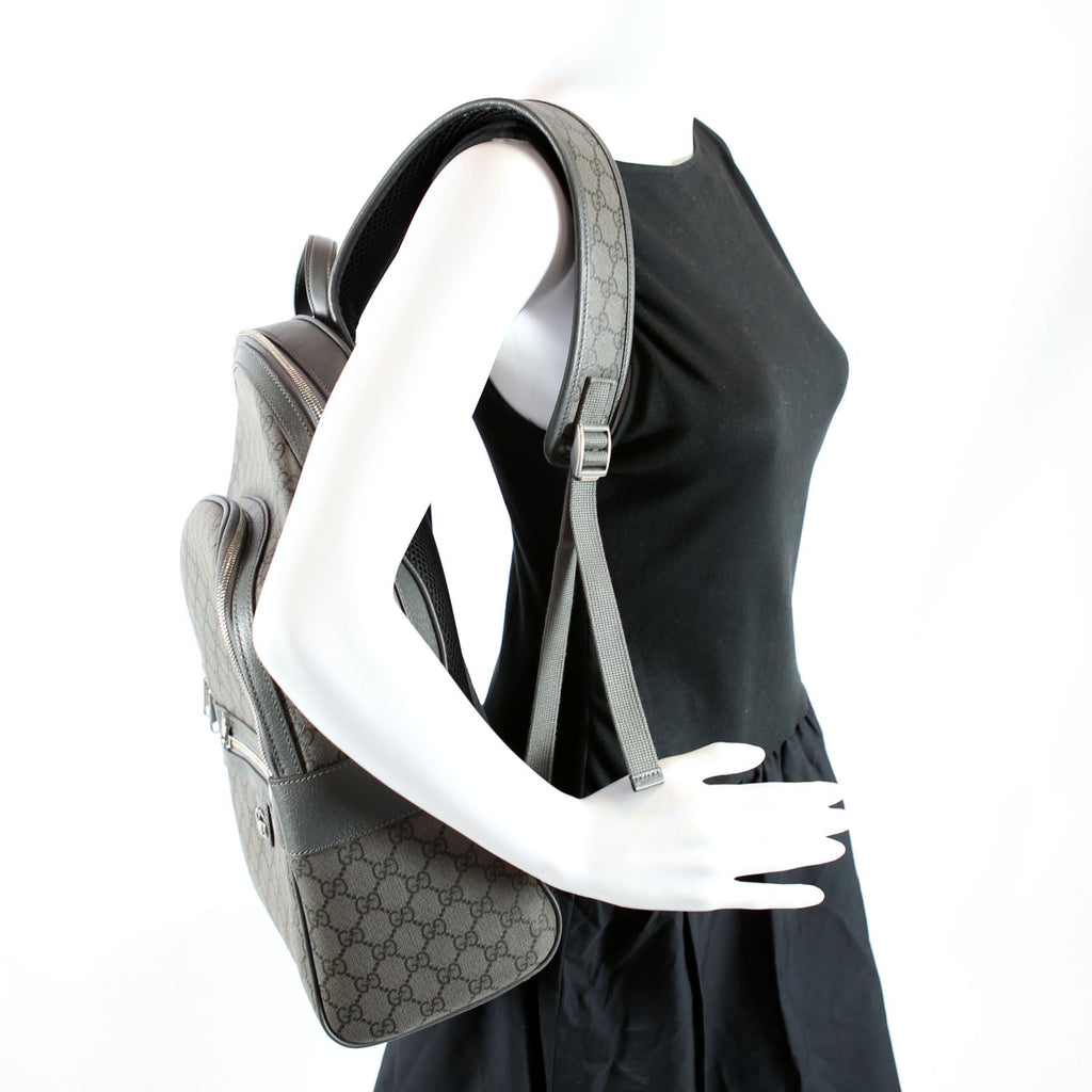 Gucci 821938 GG Supreme Ophidia Medium Backpack Grey