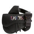 Dior Floral Saddle Crossbody Leather Black