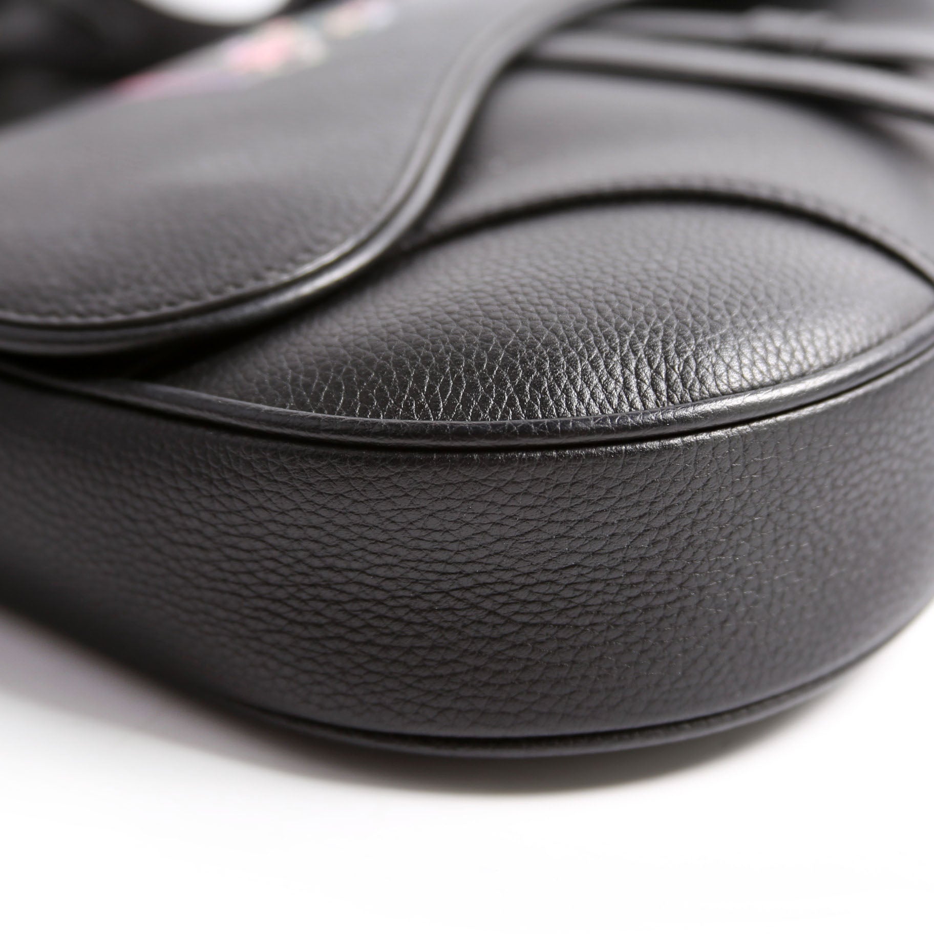 Dior Floral Saddle Crossbody Leather Black