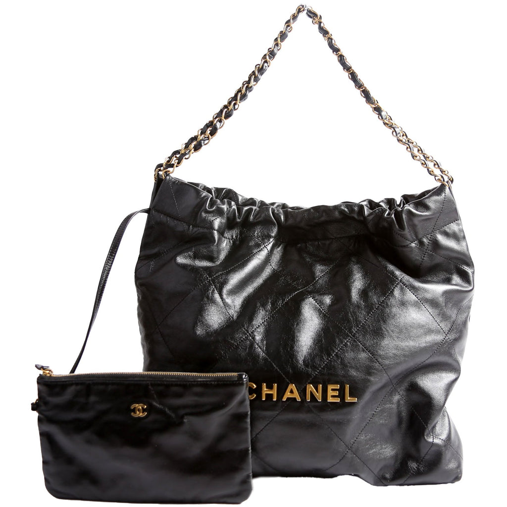 Chanel 22 Quilted Medium Hobo RFID Black