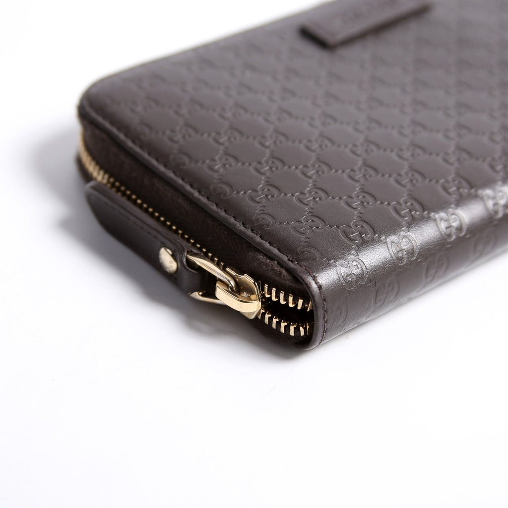 449391 Micro Guccissima Zip Around Wallet Brown