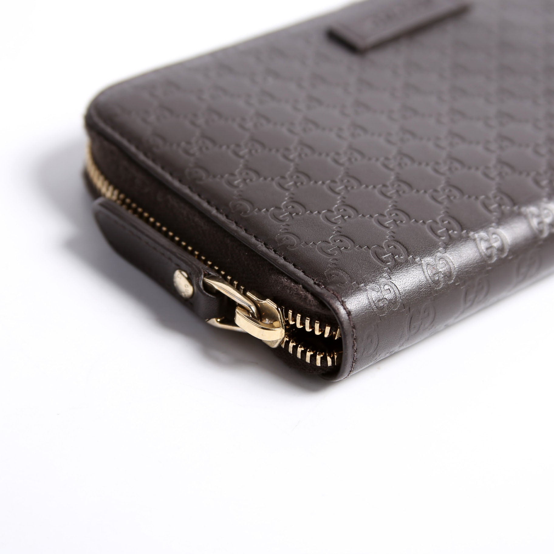 449391 Micro Guccissima Zip Around Wallet Brown