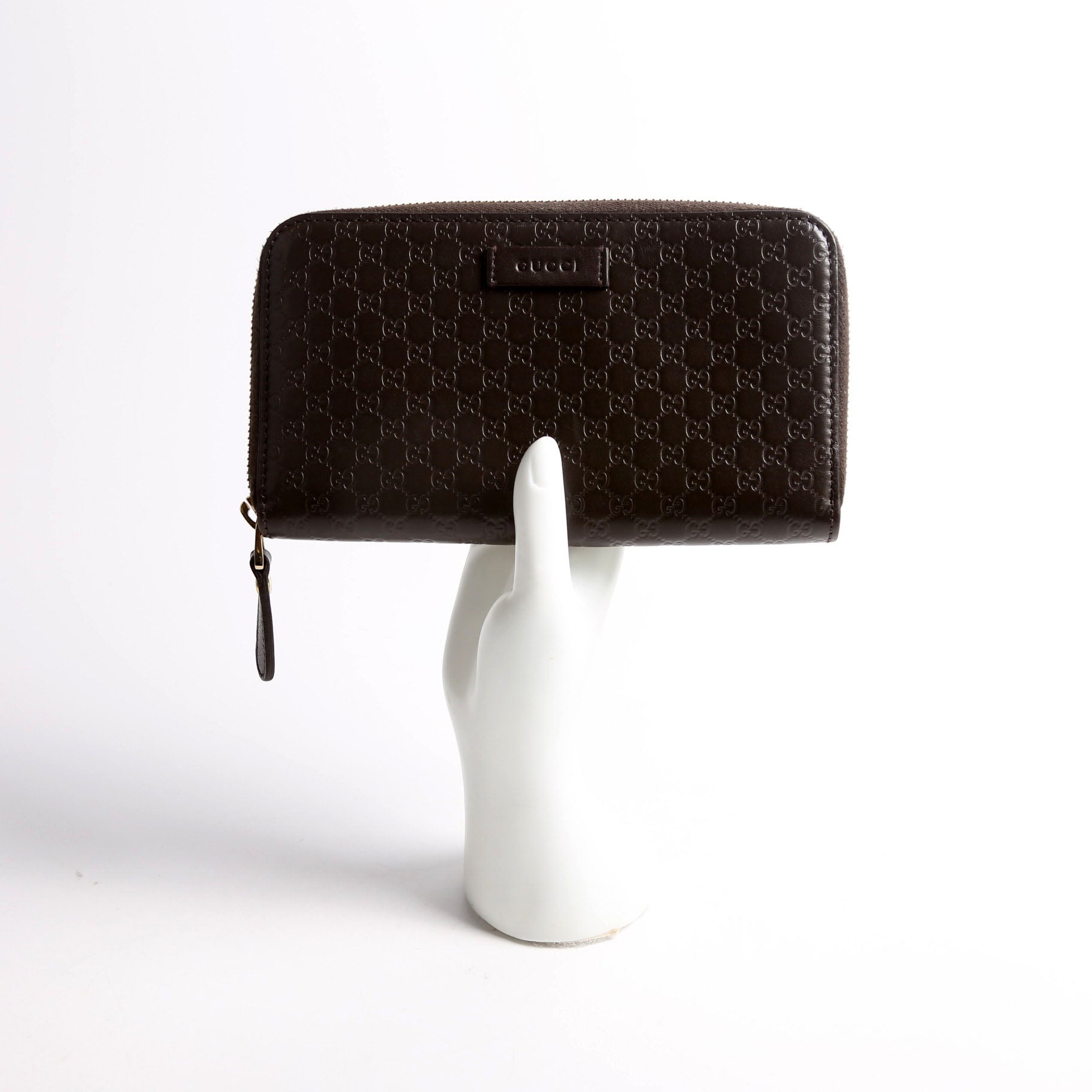 449391 Micro Guccissima Zip Around Wallet Brown