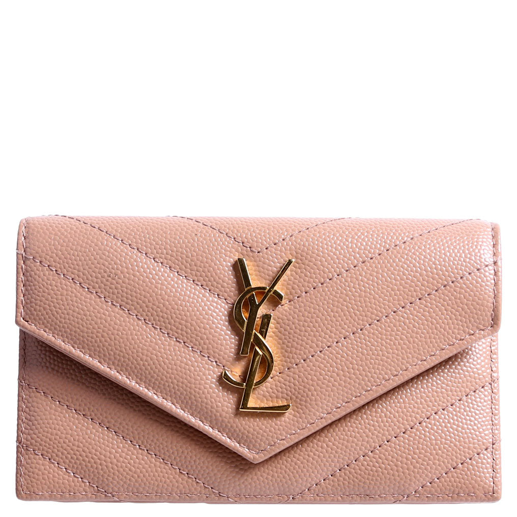612808 Cassandre Fragments Flap Card Holder Nude