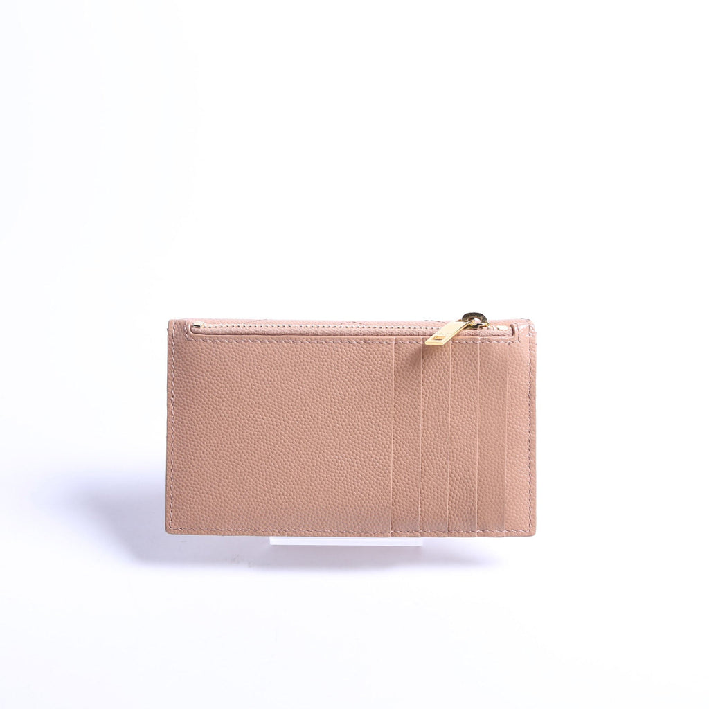 612808 Cassandre Fragments Flap Card Holder Nude