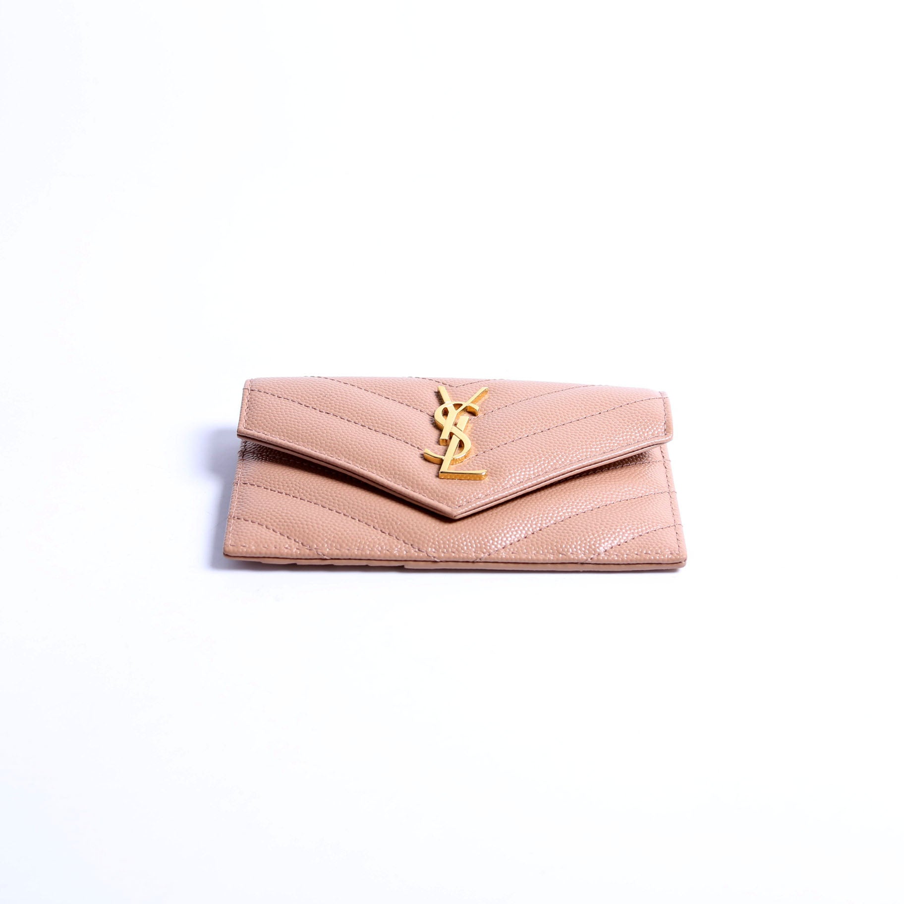 612808 Cassandre Fragments Flap Card Holder Nude