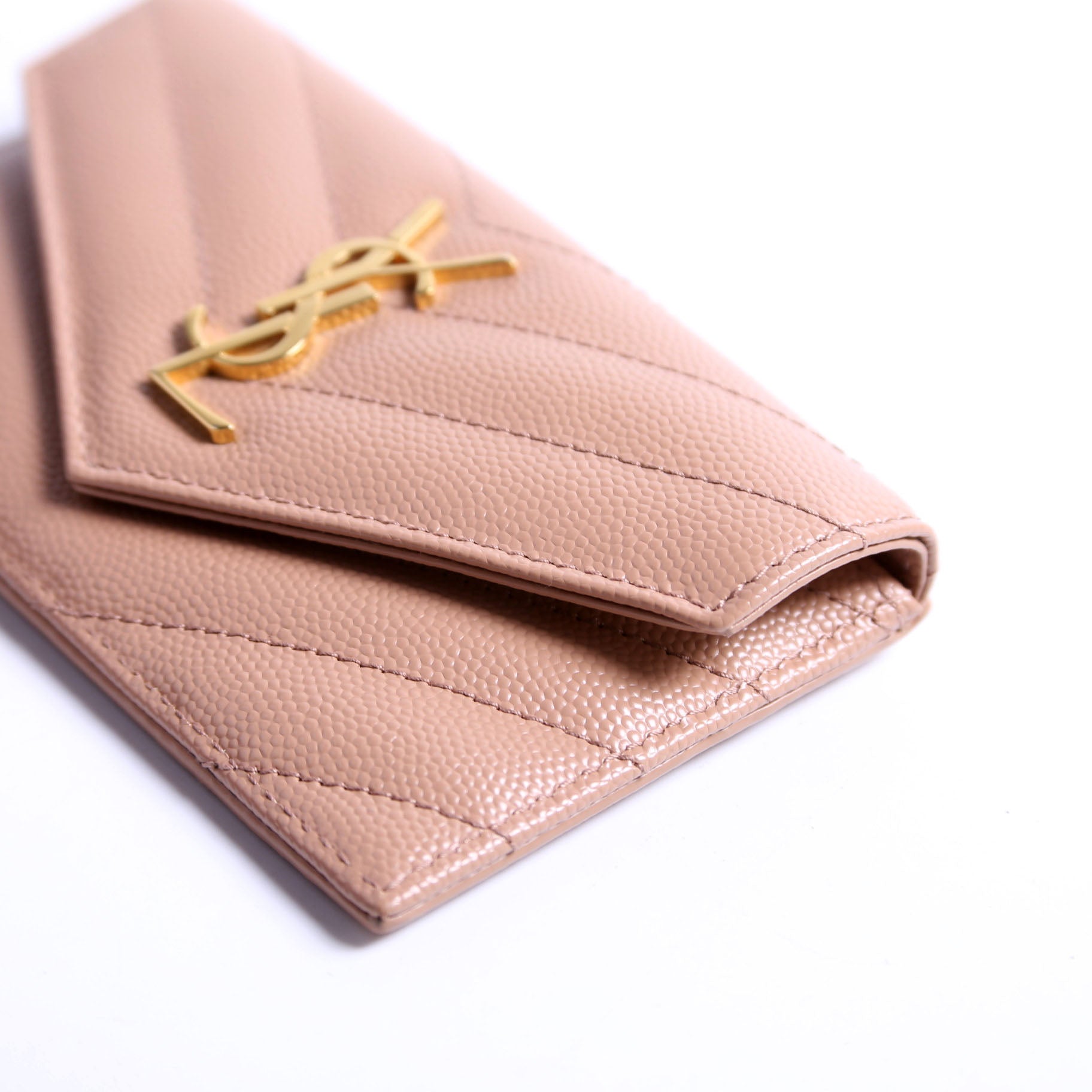 612808 Cassandre Fragments Flap Card Holder Nude