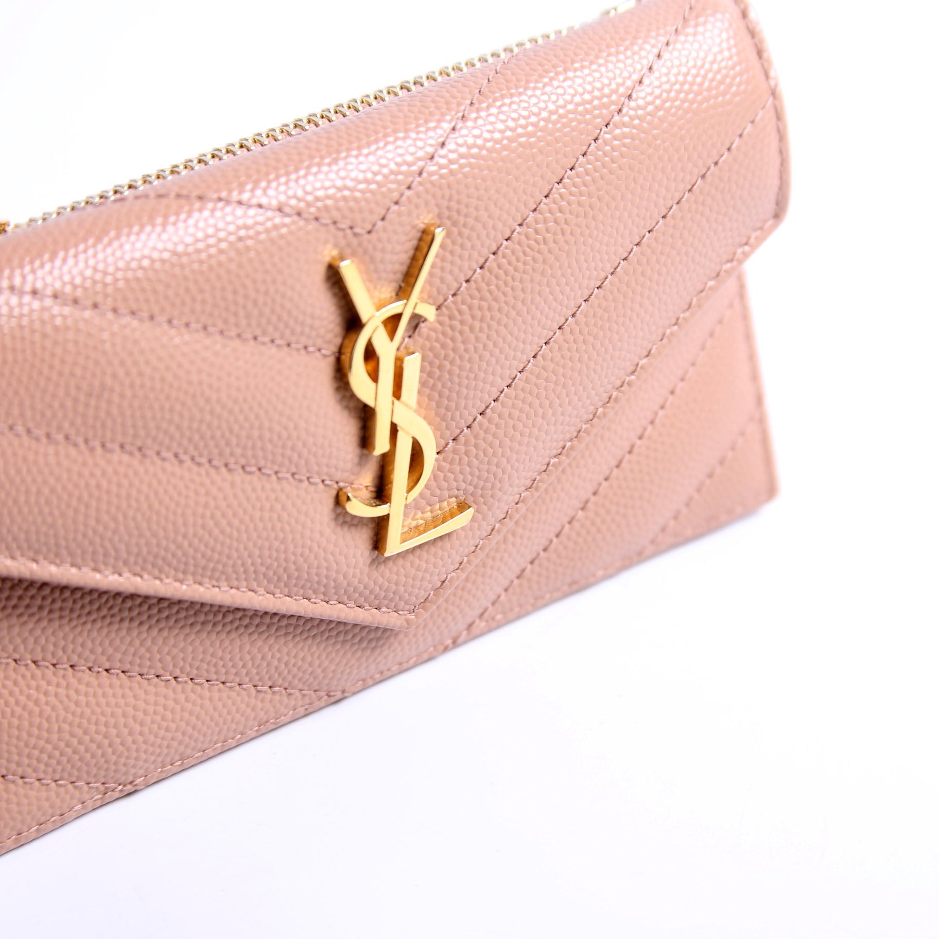 612808 Cassandre Fragments Flap Card Holder Nude