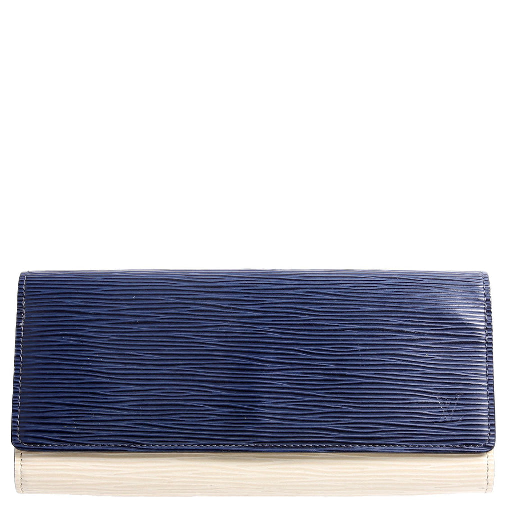 Flore Long Wallet Epi Blue/Cream