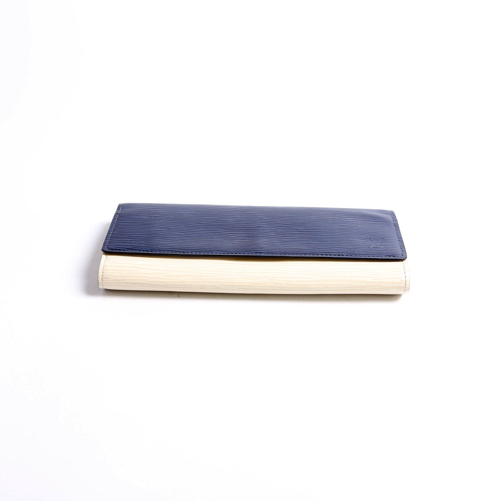 Flore Long Wallet Epi Blue/Cream