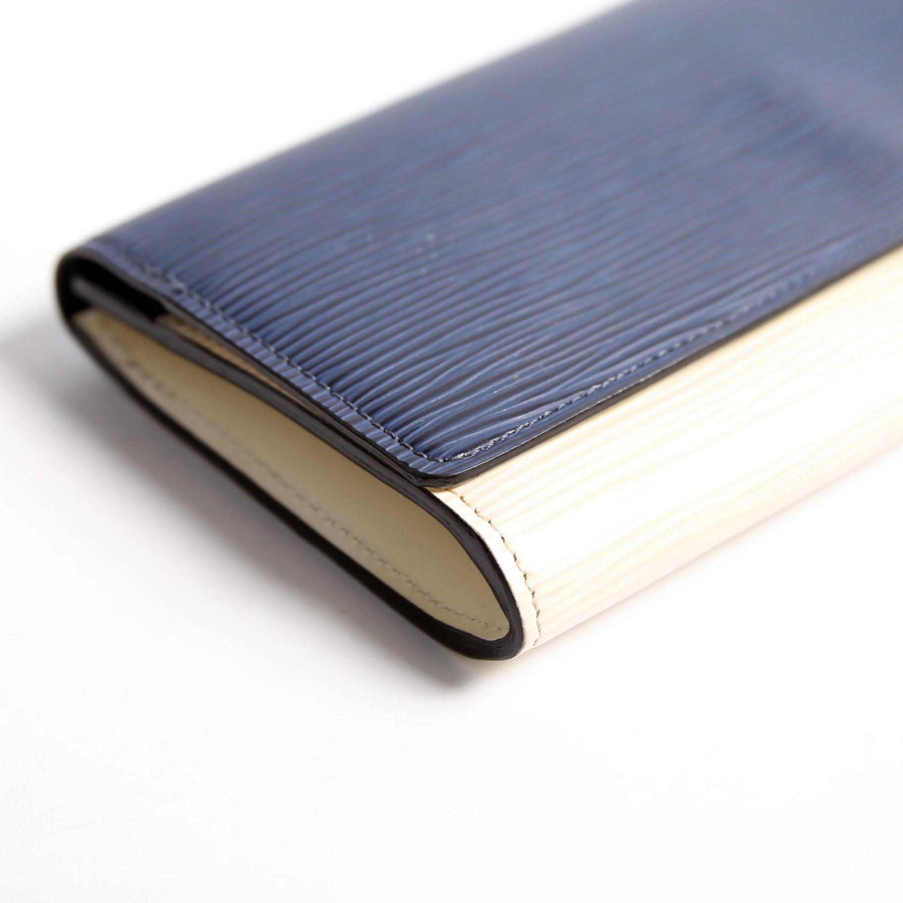 Flore Long Wallet Epi Blue/Cream
