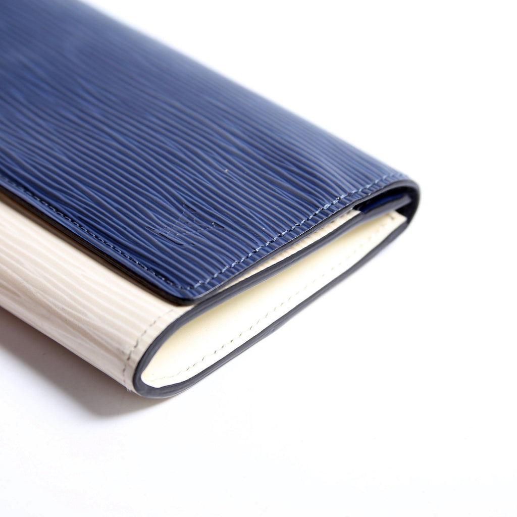 Flore Long Wallet Epi Blue/Cream