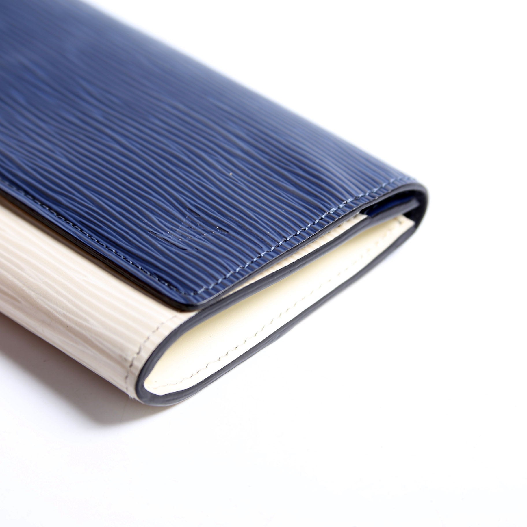 Flore Long Wallet Epi Blue/Cream