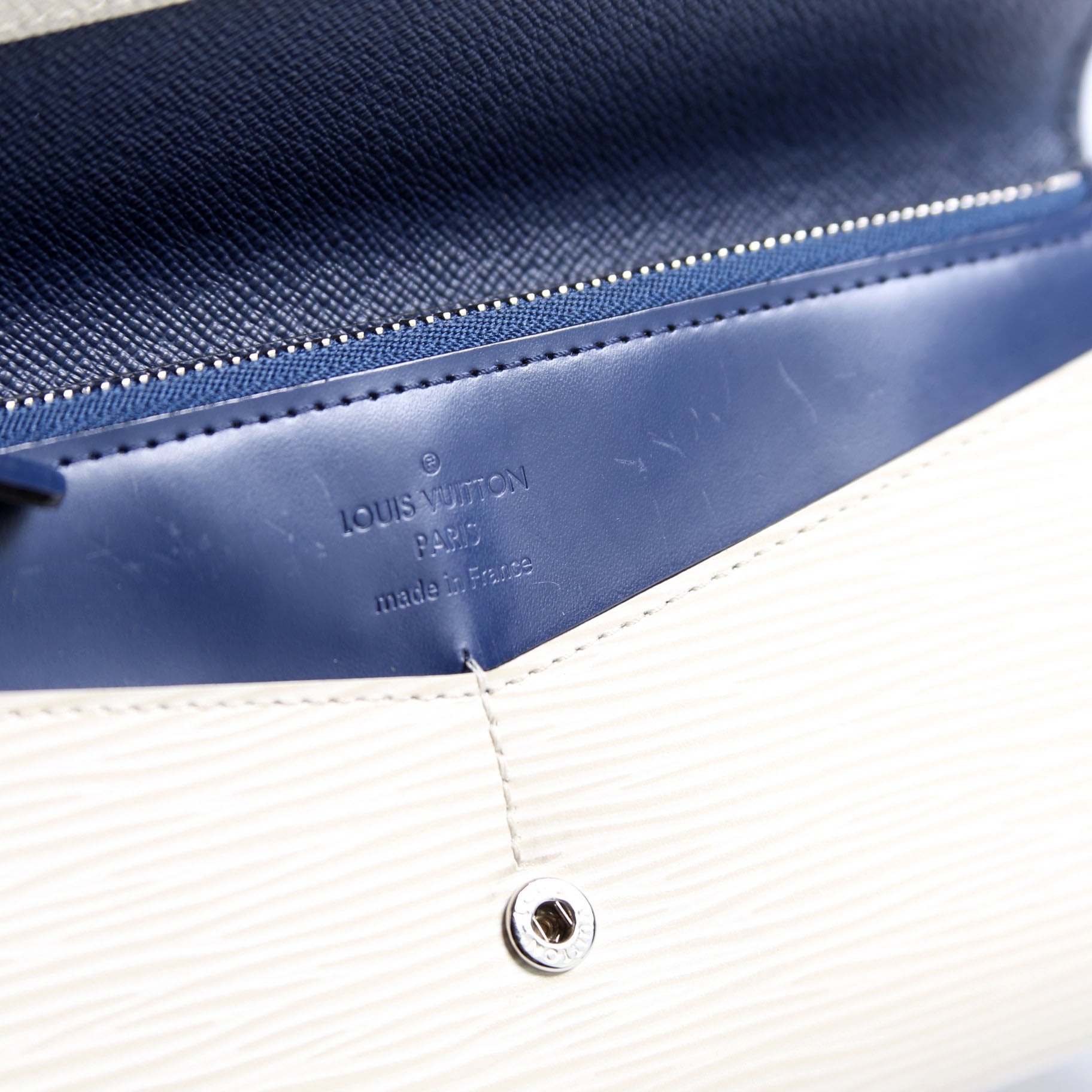 Flore Long Wallet Epi Blue/Cream