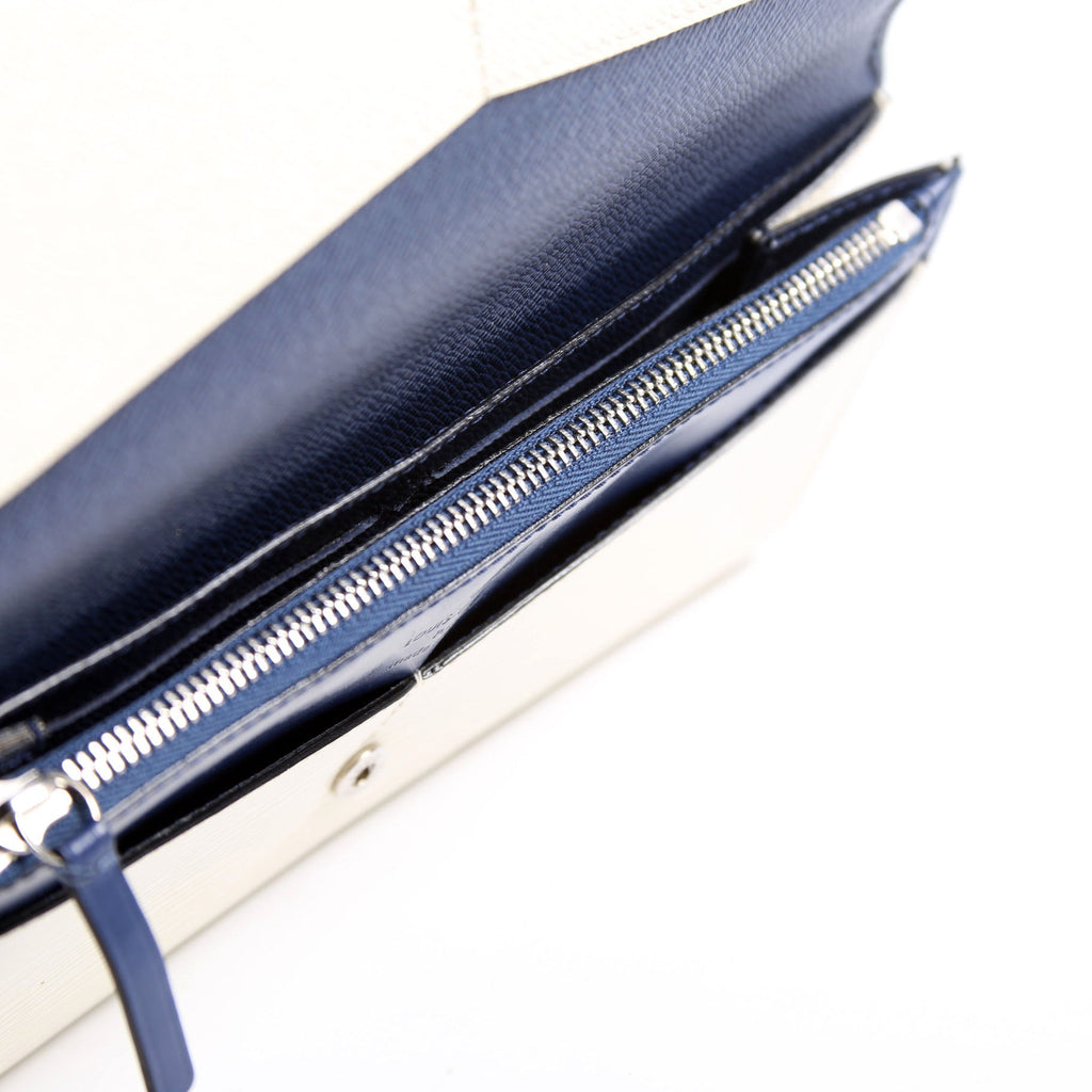 Flore Long Wallet Epi Blue/Cream