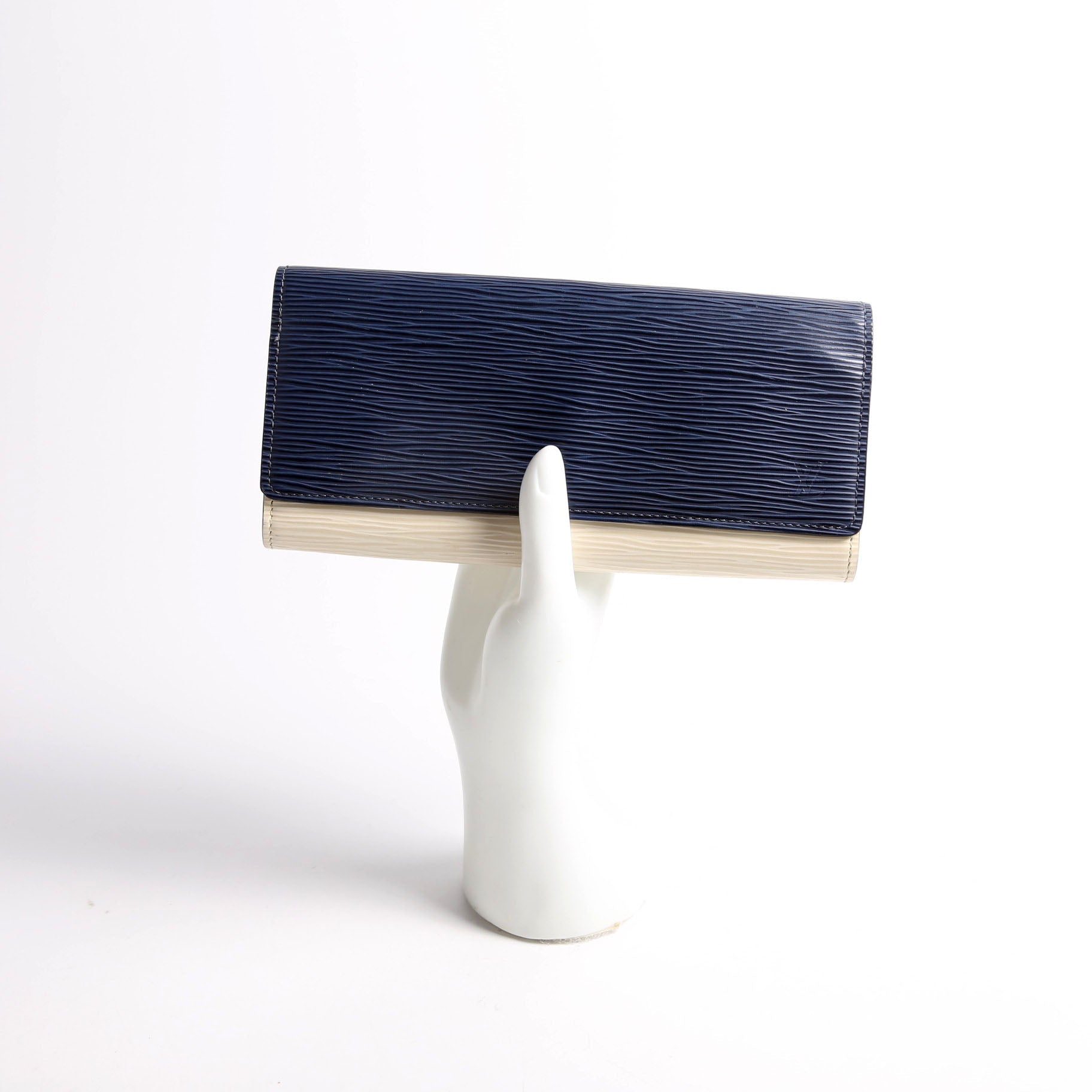 Flore Long Wallet Epi Blue/Cream