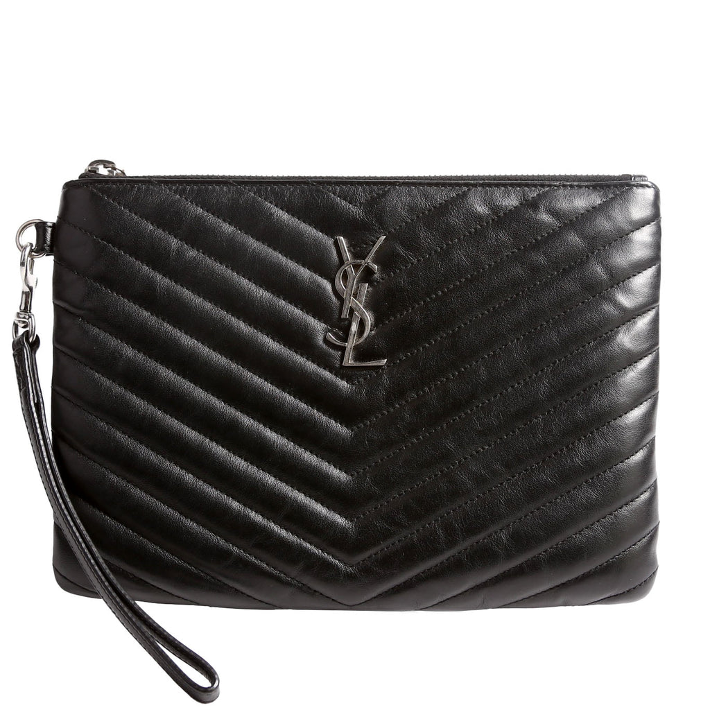 379039 A5 Matelasse Pouch Black