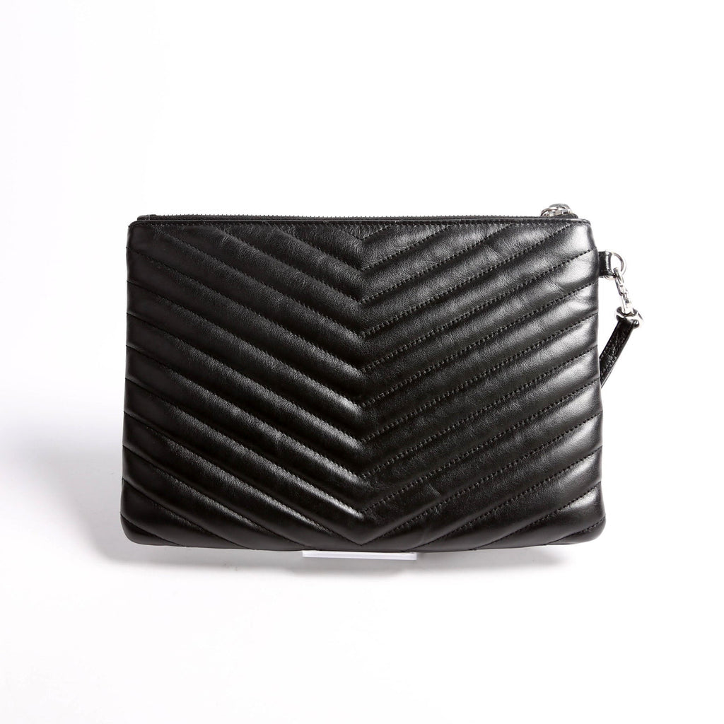 379039 A5 Matelasse Pouch Black