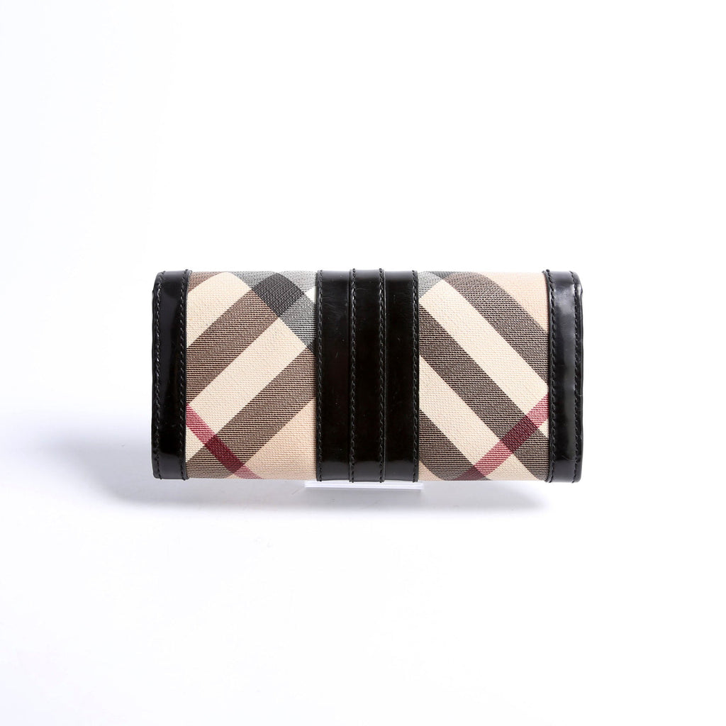 Supernova Check/Patent Leather Continental Wallet