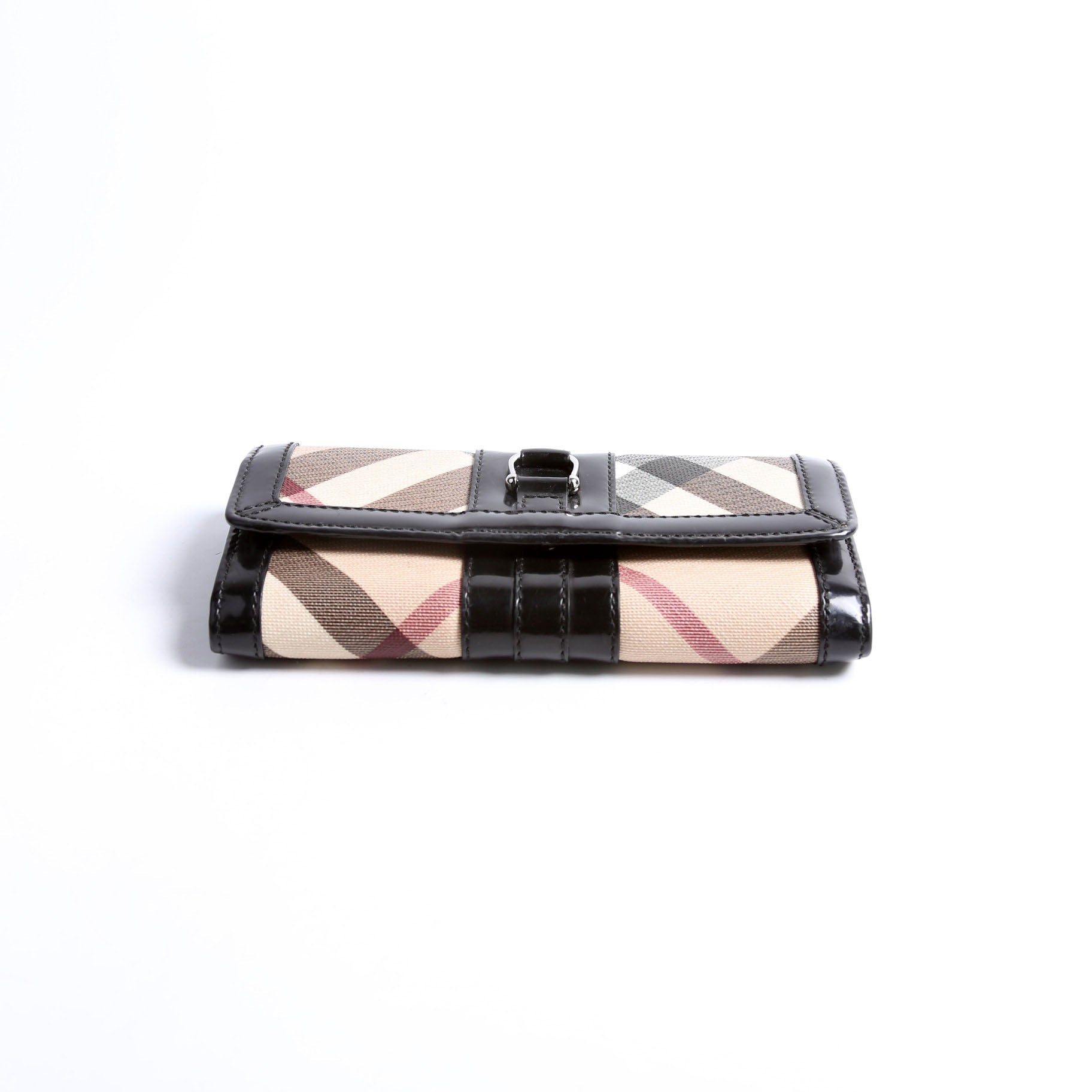 Supernova Check/Patent Leather Continental Wallet
