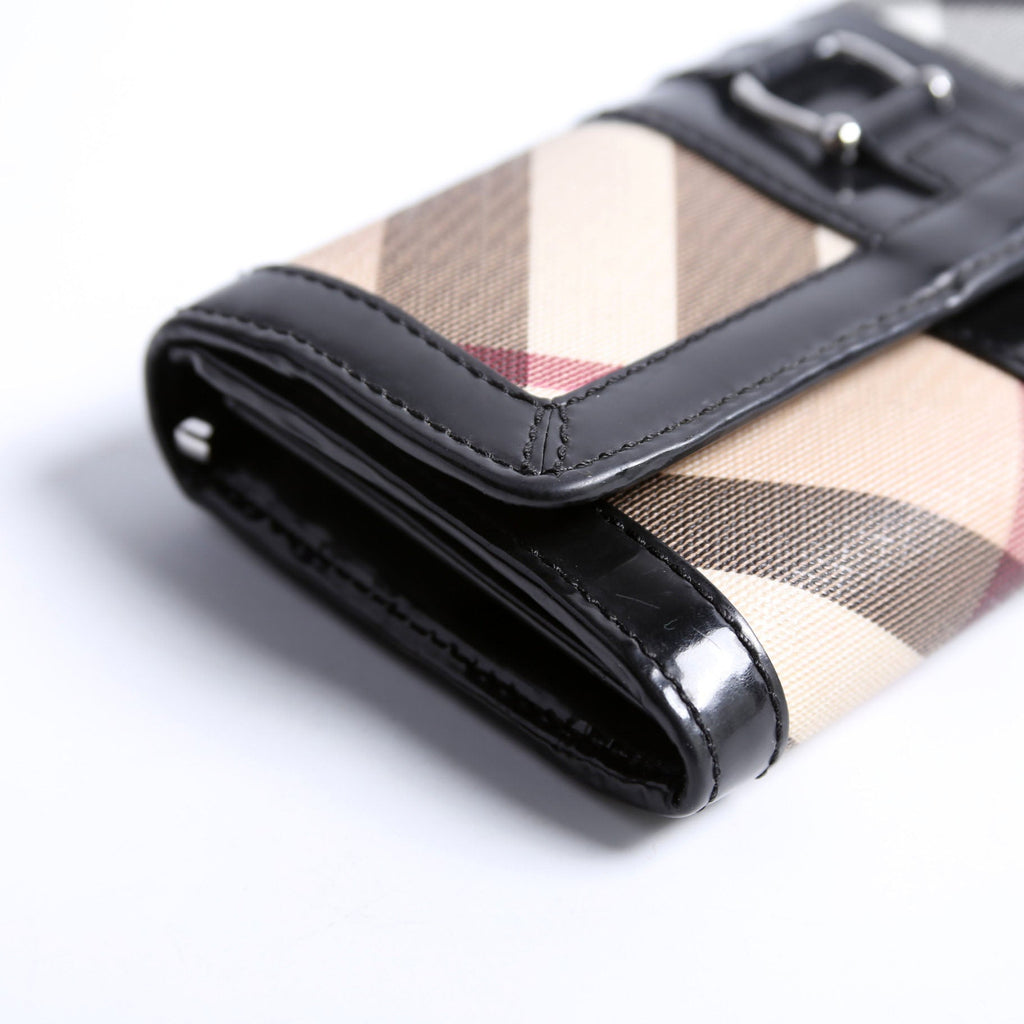 Supernova Check/Patent Leather Continental Wallet
