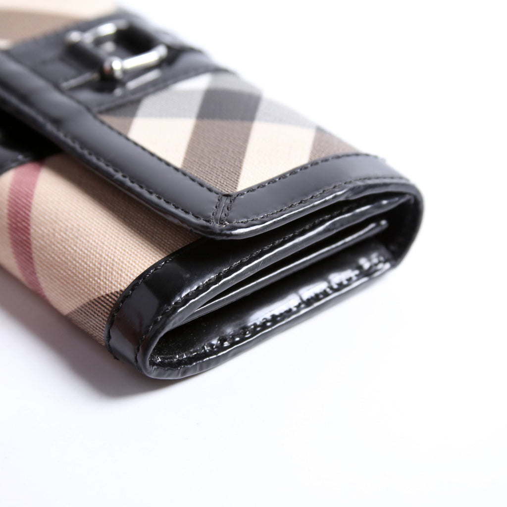 Supernova Check/Patent Leather Continental Wallet
