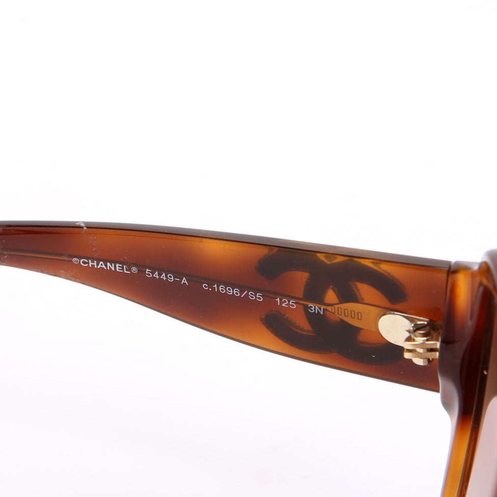 5449-A CC Shield Tortoise Sunglasses Brown