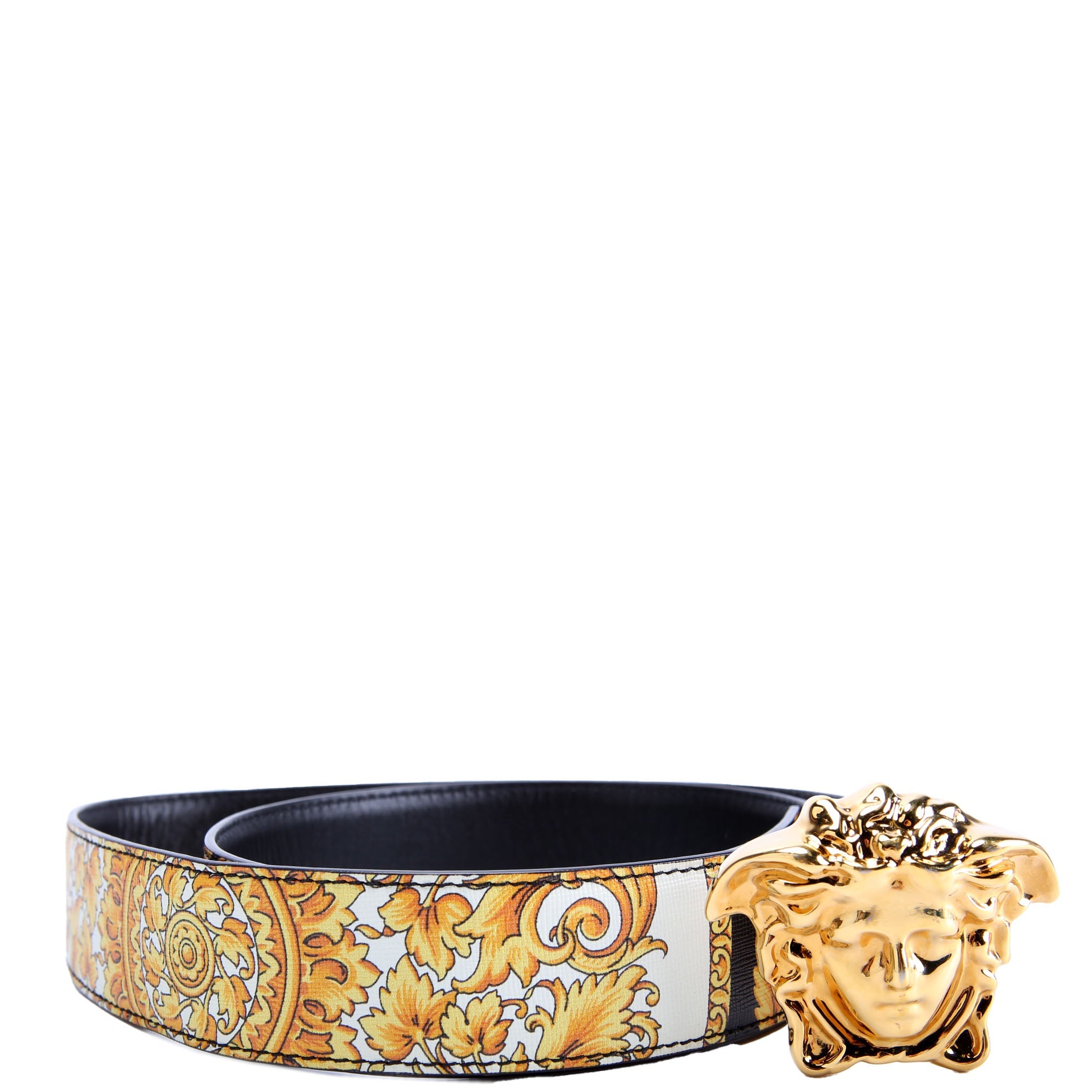 Medusa Reversible Barocco Leather Belt Size 100/40