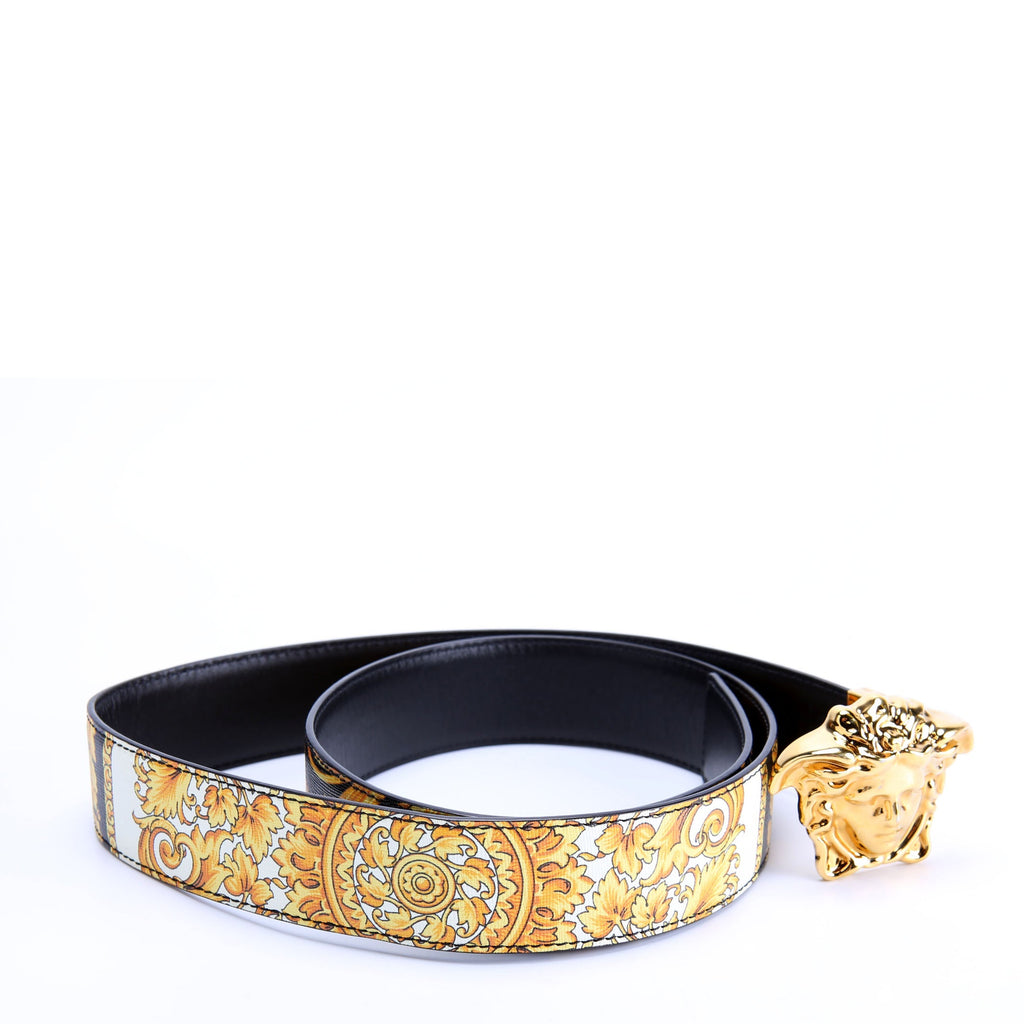 Medusa Reversible Barocco Leather Belt Size 100/40