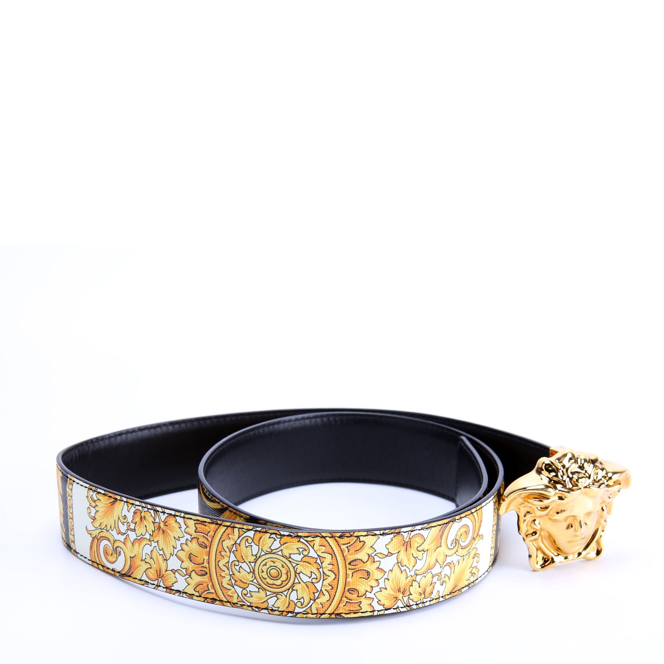 Medusa Reversible Barocco Leather Belt Size 100/40