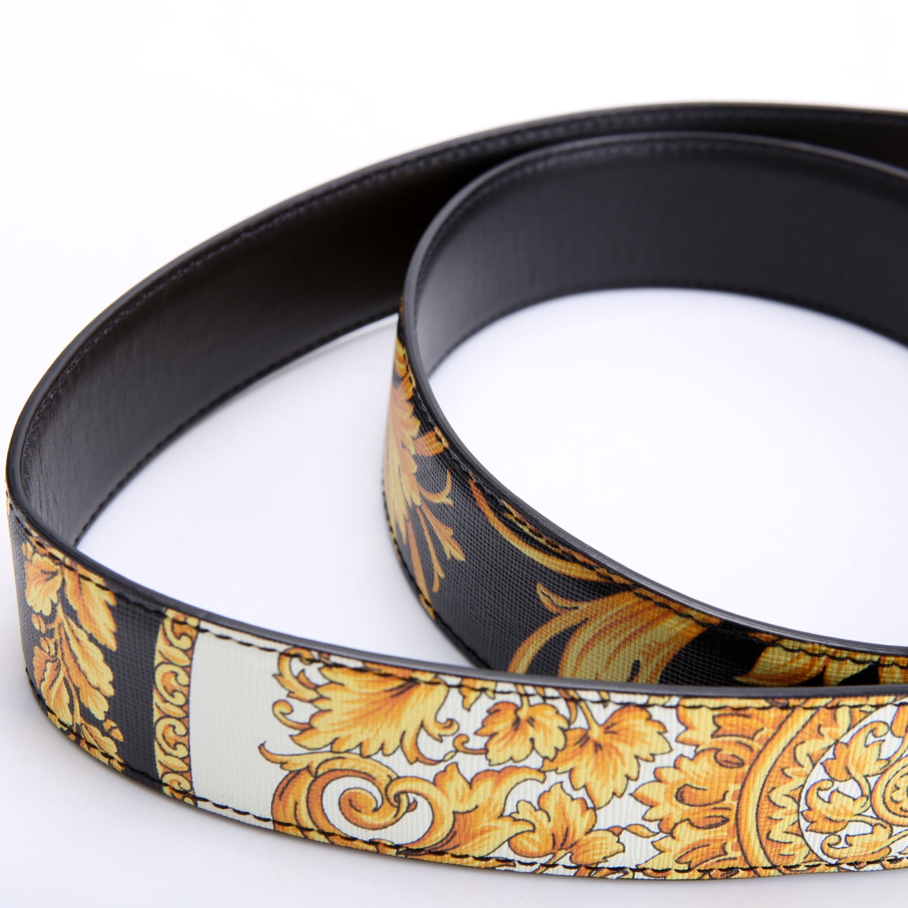 Medusa Reversible Barocco Leather Belt Size 100/40