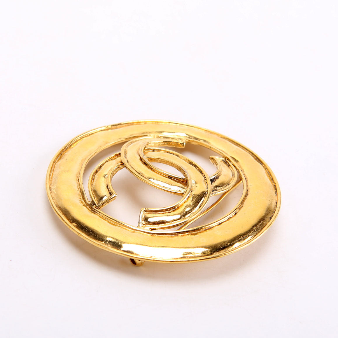 Large Round Gold CC Logo Vintage