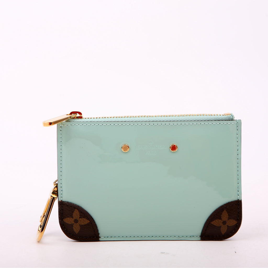 Pochette Cles Vernis/Monogram Teal