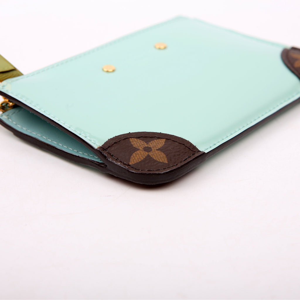 Pochette Cles Vernis/Monogram Teal
