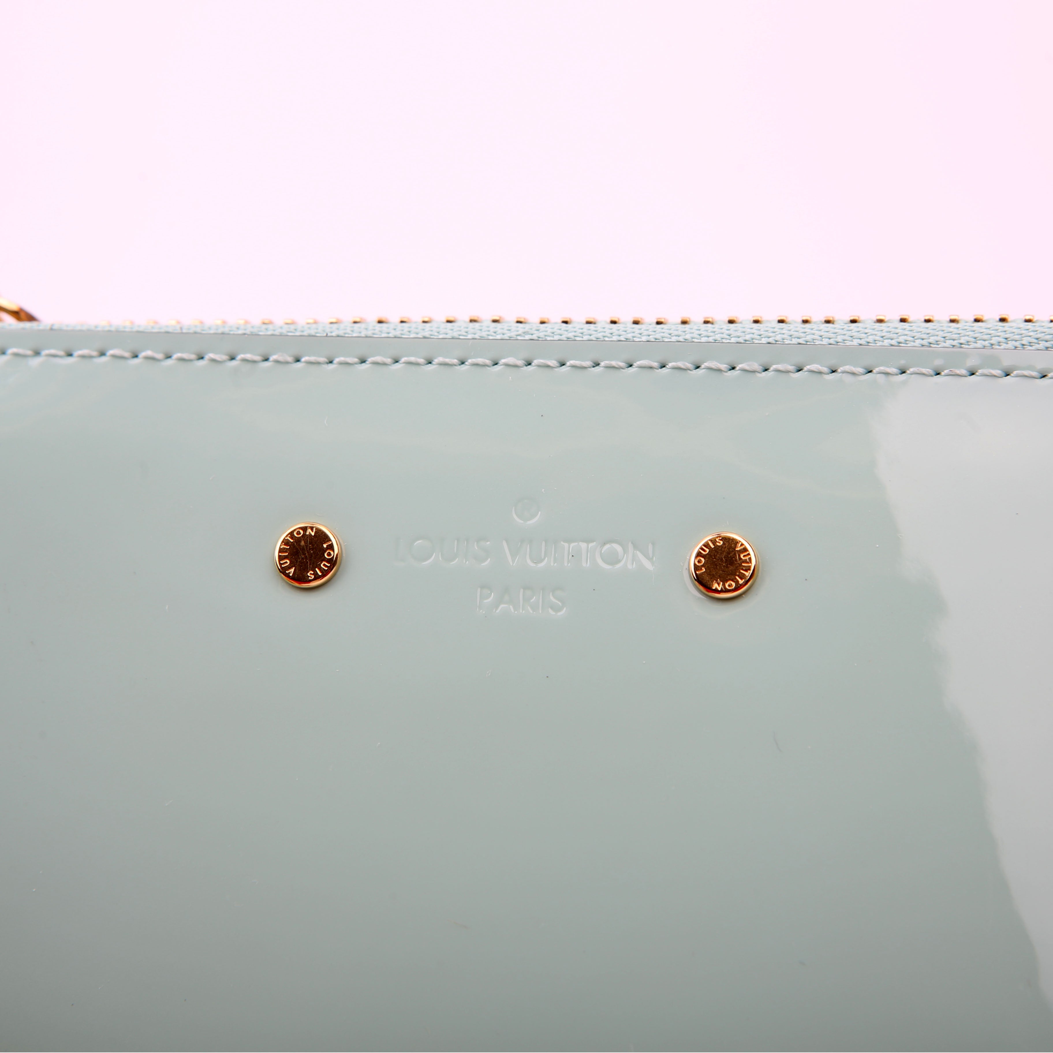 Pochette Cles Vernis/Monogram Teal