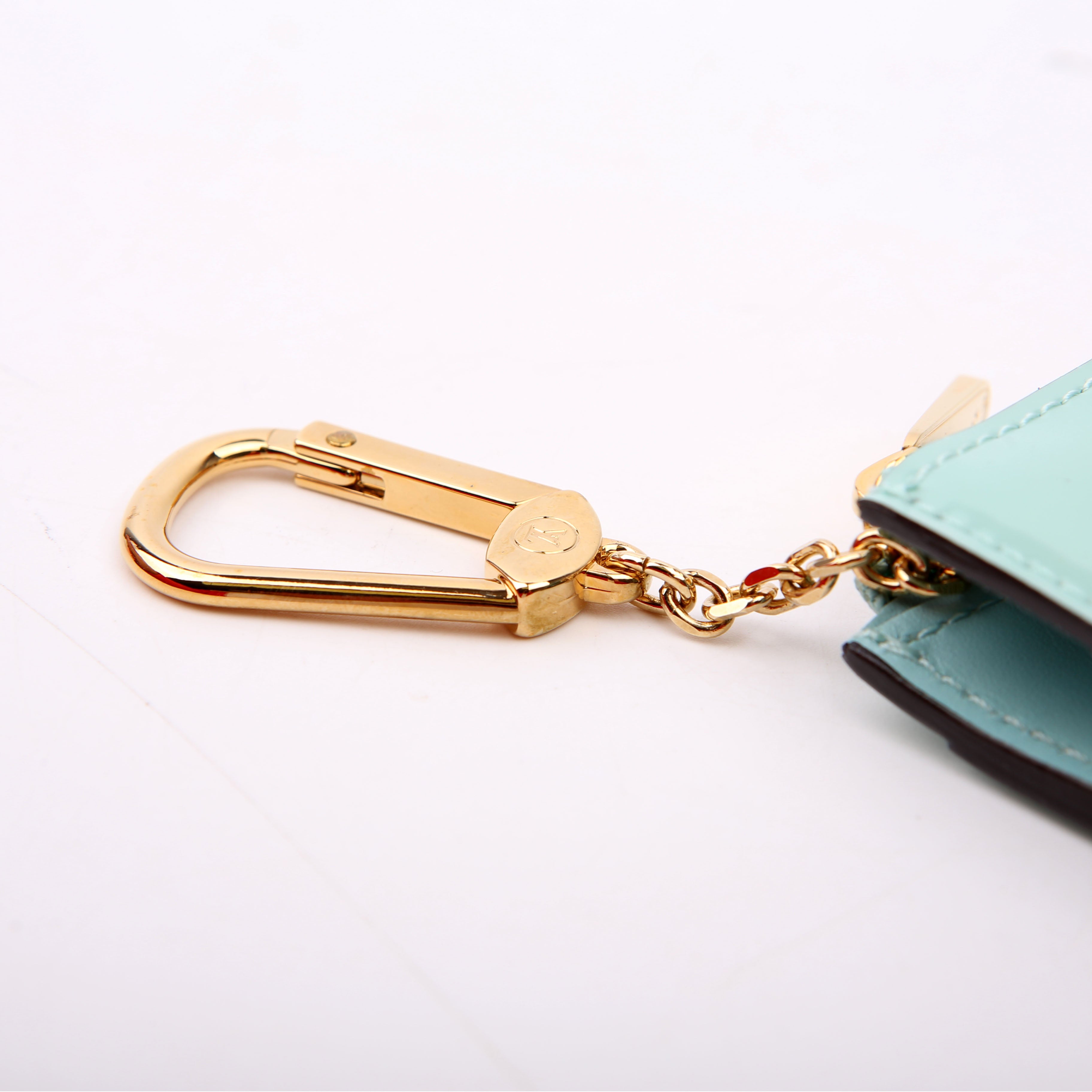 Pochette Cles Vernis/Monogram Teal
