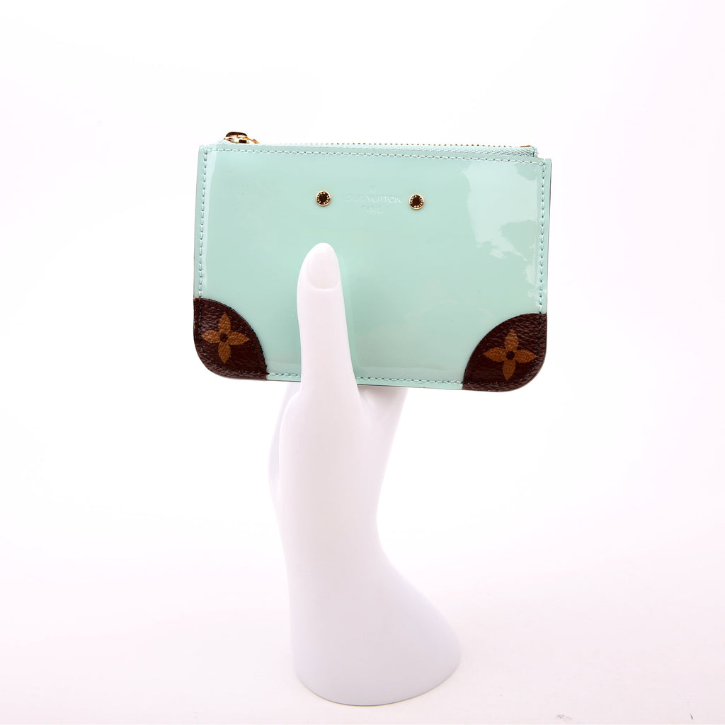 Pochette Cles Vernis/Monogram Teal