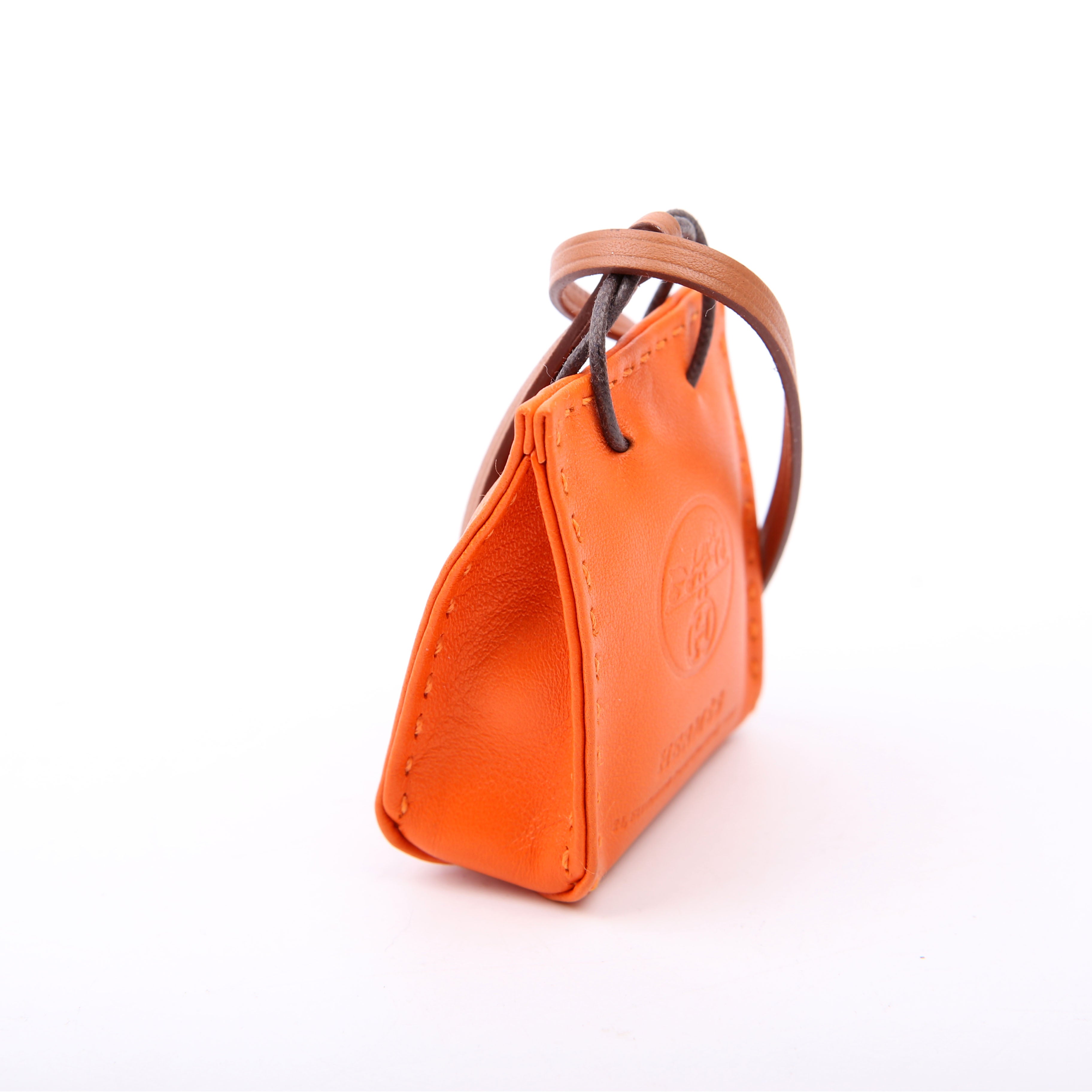 Milo Shopping Bag Charm Swift Leather Orange